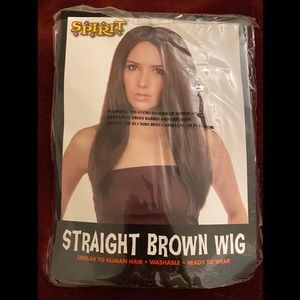 Straight brown wig
